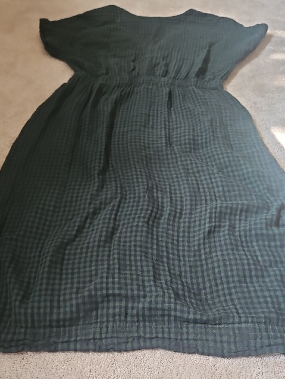 Pact Dark Green Check Button-Front Midi Dress - Picture 12 of 12
